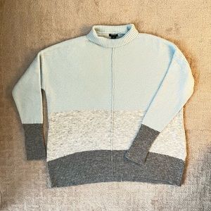 baby blue turtleneck sweater